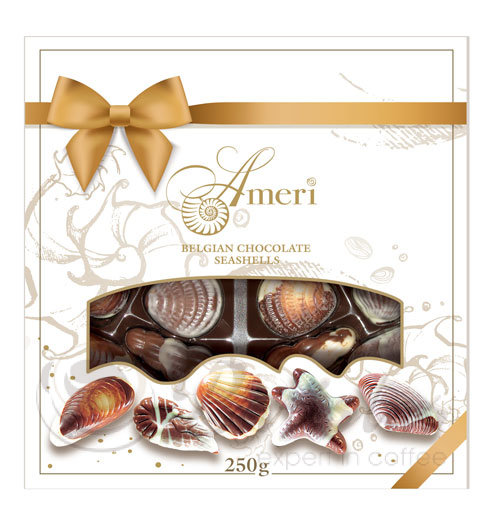 Ameri Seashells с бантом 250г подарочная упаковка конфеты шоколадные