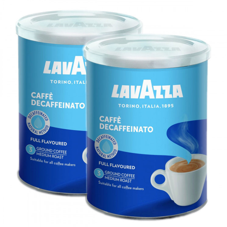 Lavazza Dek кофе молотый 250 г жестяная банка (упаковка 2 шт)