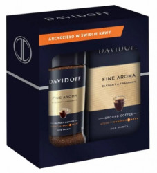 Подарочный набор Davidoff Fine Aroma кофе молотый 250г в/у + растворимый 100г ст/б