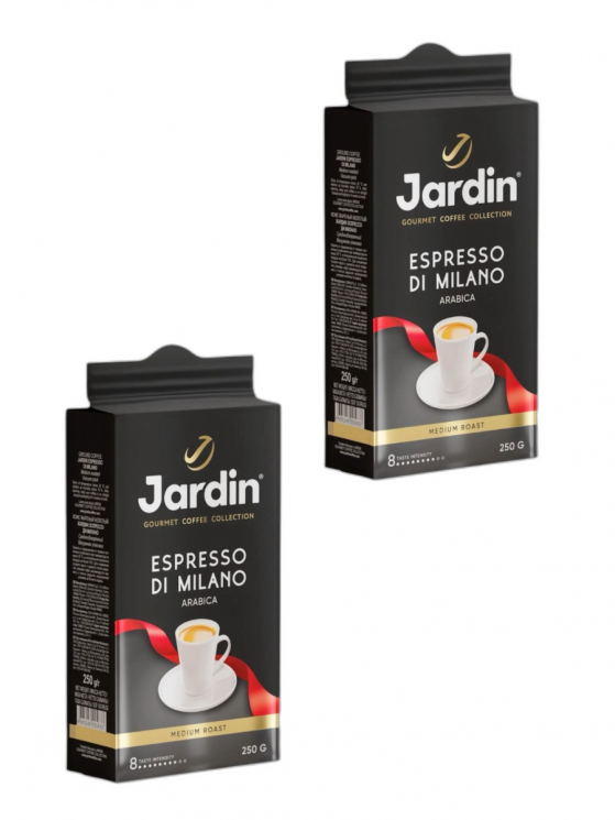 Jardin Espresso Di Milano кофе молотый 250 г 2 штуки