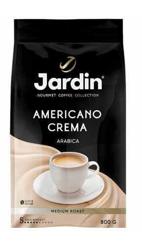 Jardin Americano Crema 800 г кофе в зернах пакет 