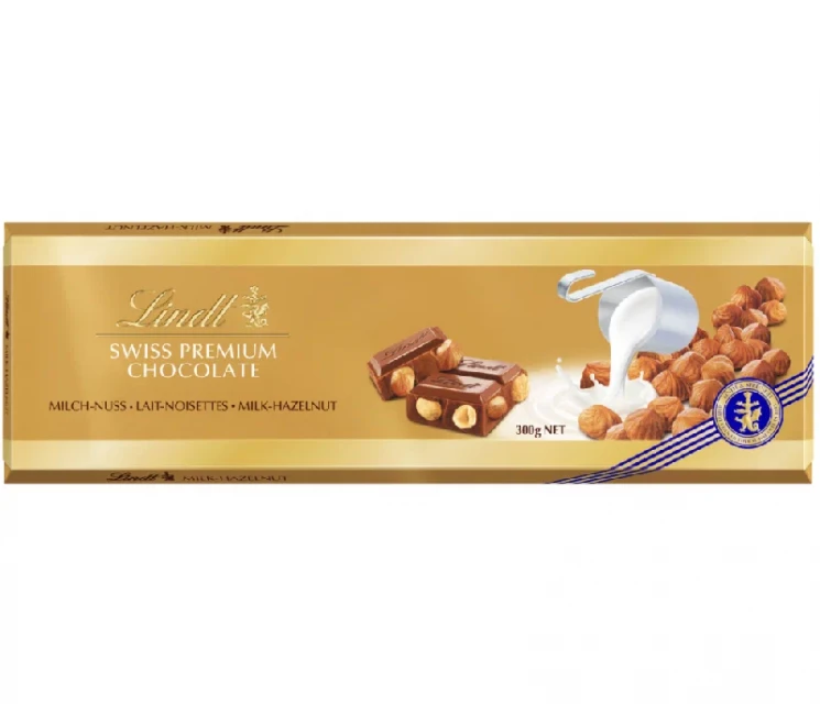 Lindt Gold Молочный с Фундуком шоколадная плитка 300 г 
