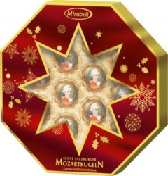 Mozart Mirabell Рождественская звезда 300г kugeln/taler X-mas Star конфеты шоколадные ассорти