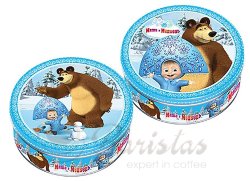 Маша и Медведь Зимняя Сказка 2-в-1 сдобное печенье с кусочками шоколада ж/б 150г