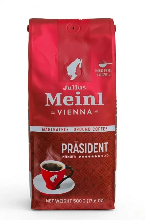 Julius Meinl Prasident 500 г кофе молотый арабика/робуста пакет