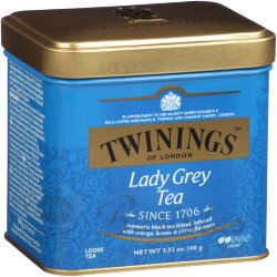 Twinings Lady Grey Tea с бергамотом черный чай жестяная банка 100 г