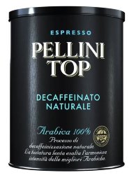 Pellini Top Decaffeinato Naturale Espresso кофе молотый 250г ж/б арабика 100%