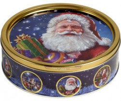 Печенье с кусочками шоколада Новый Год Санта Клаус синяя 340г ж/б Дания